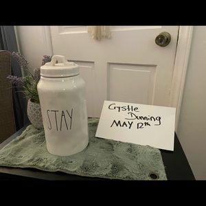 9” Rae Dunn Canister “Stay”
